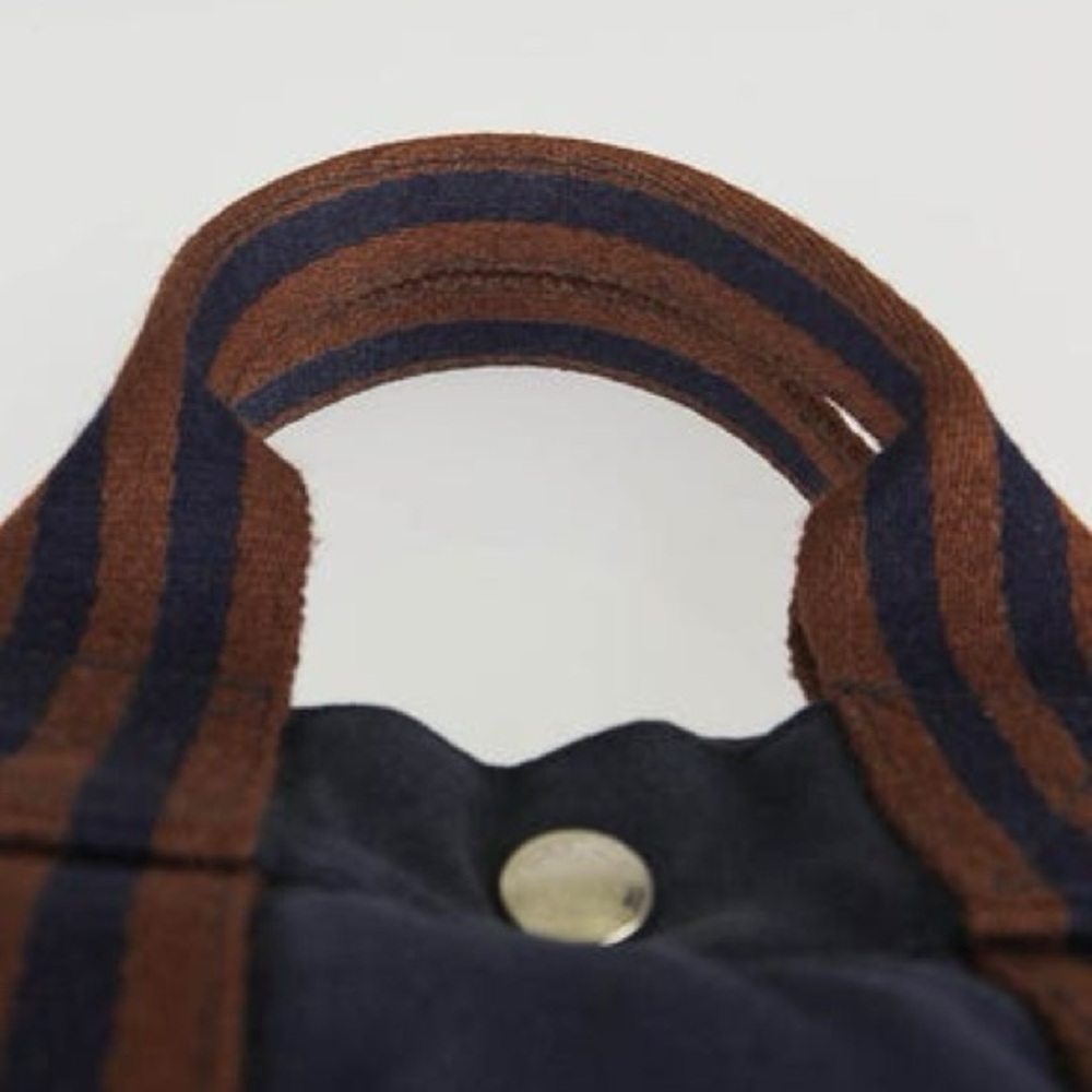 HERMES HERMES Canvas Fourre Tout PM Tote Bag in Navy Blue & Brownish-Red - Picture 5 of 15